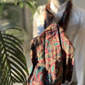 Vtg Long Scarf Hair Tie Headband Wrap